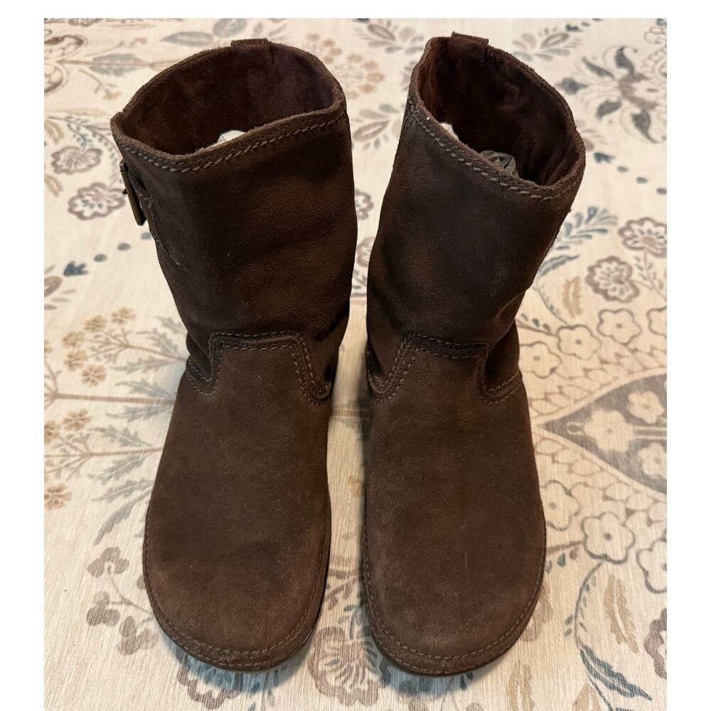 FitFlop Superboot Suede Mid Calf Boots Brown Women's Size 8 Microwobbleboard - Picture 2 of 7